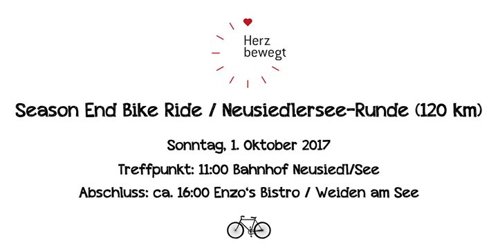Season End Bike Ride – Neusiedlerseerunde (120 km)